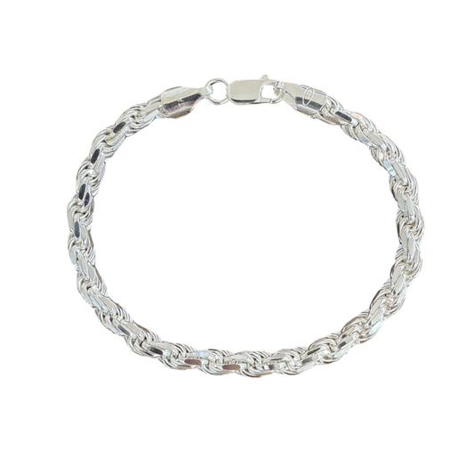 Twisted Rope Silver925 Bracelet 0.6cm