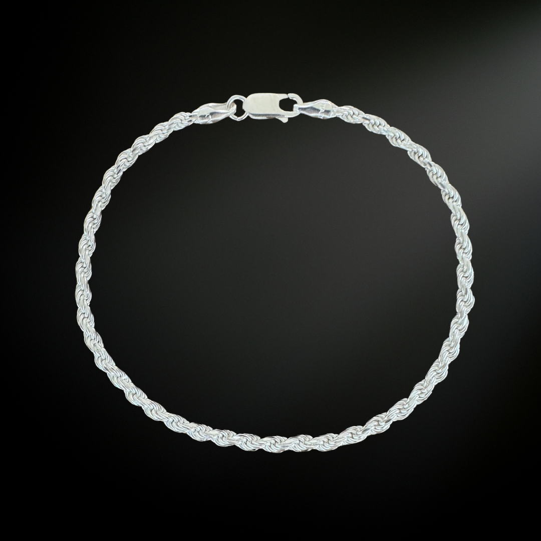 Twisted Rope Silver925 Bracelet 0.3cm
