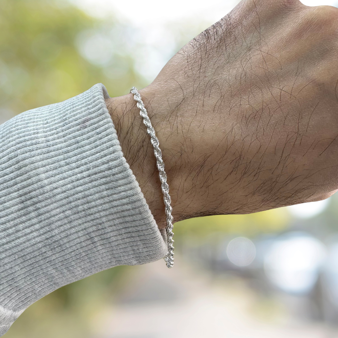 Twisted Rope Silver925 Bracelet 0.2cm