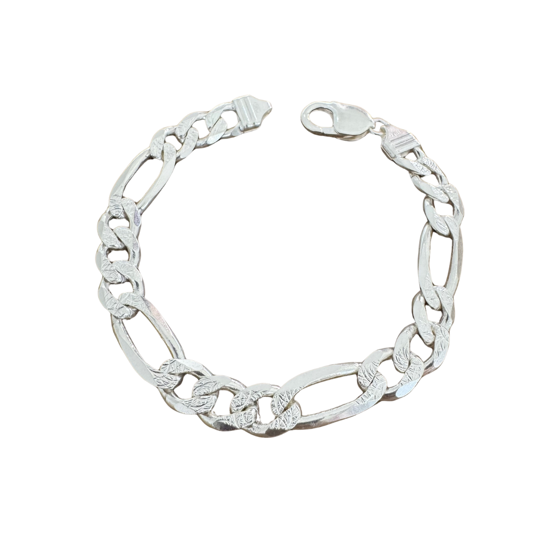 Figaro Chain - 925 Sterling Silver Bracelet