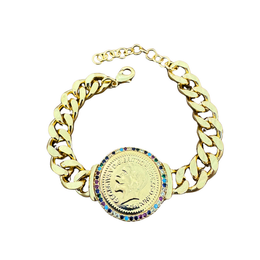 Coin Cubic Bracelet