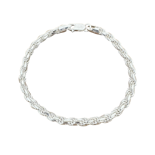Twisted Rope Silver925 Bracelet 0.4 cm