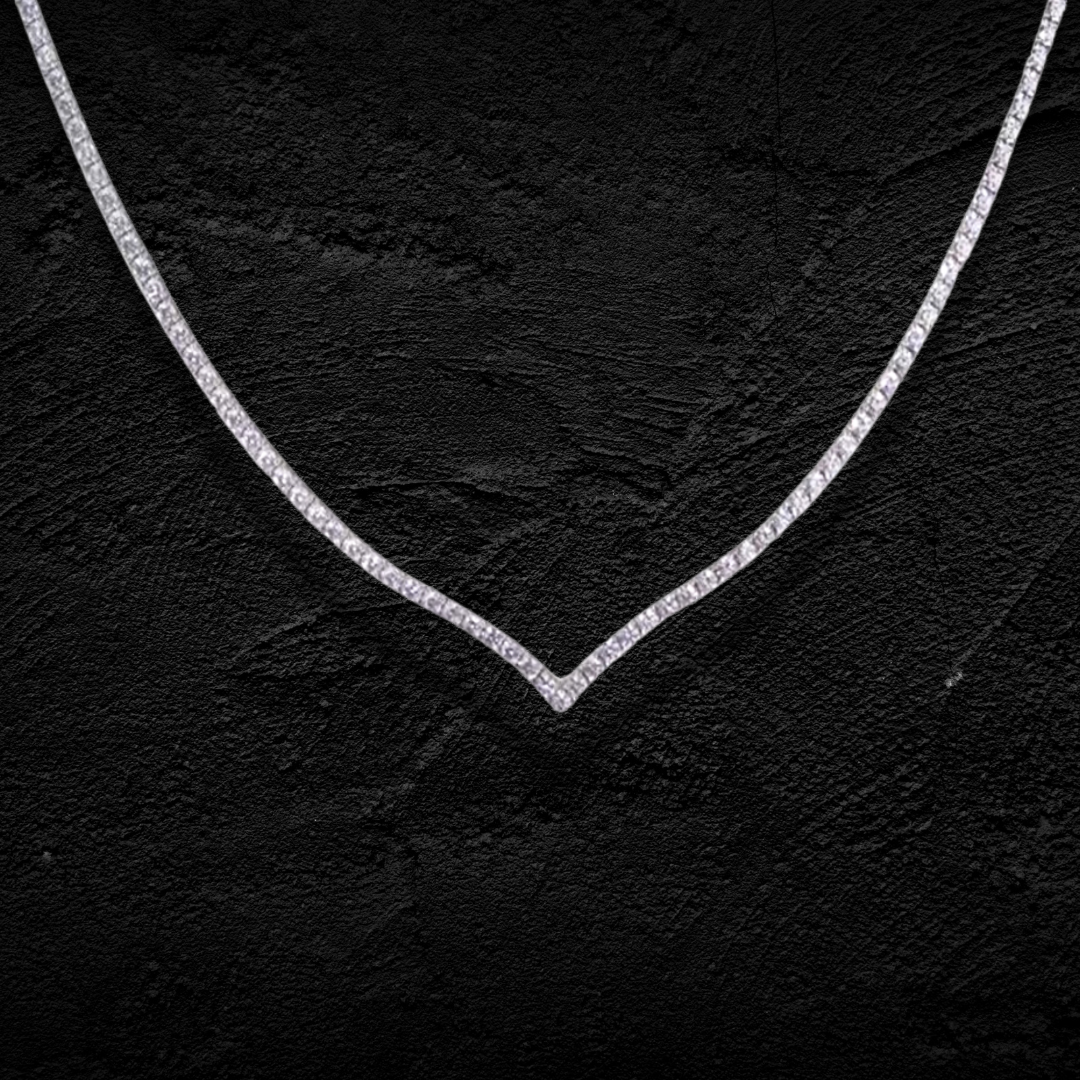 V Tennis Necklace