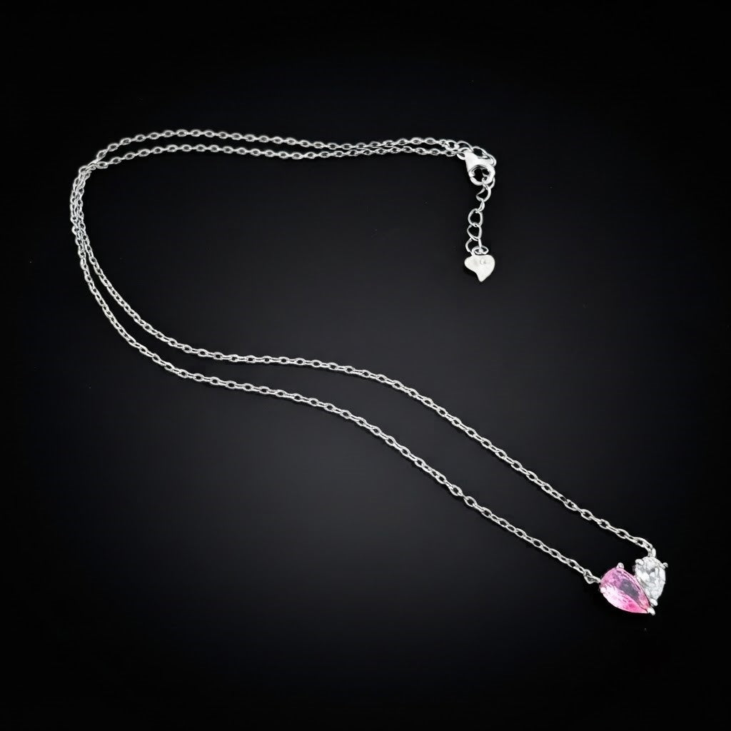 Twin Heart Gem Necklace