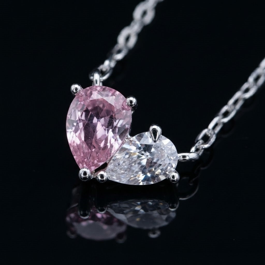 Twin Heart Gem Necklace